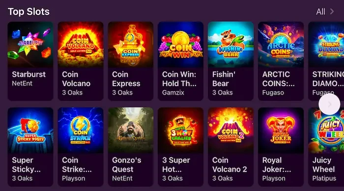 SpinPin Casino Home games